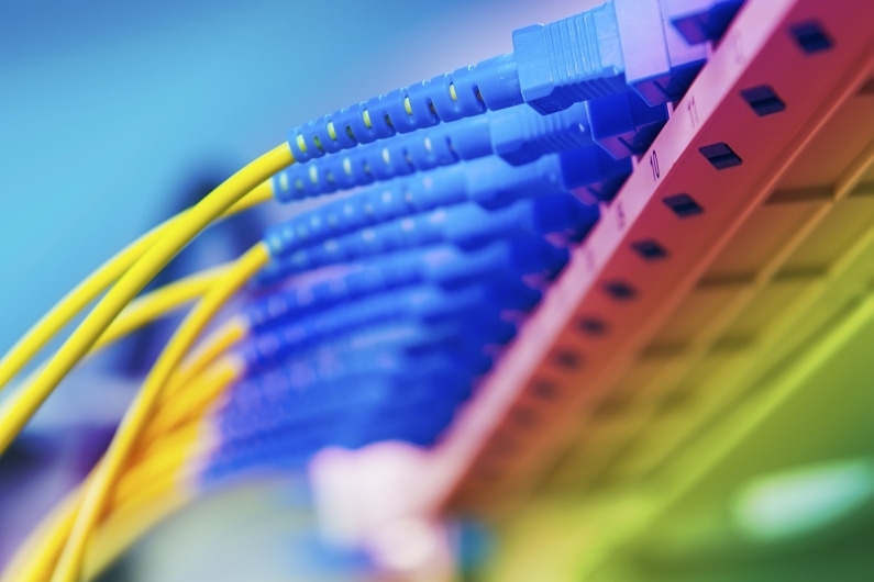 Data transfer by optical fibre information technology.