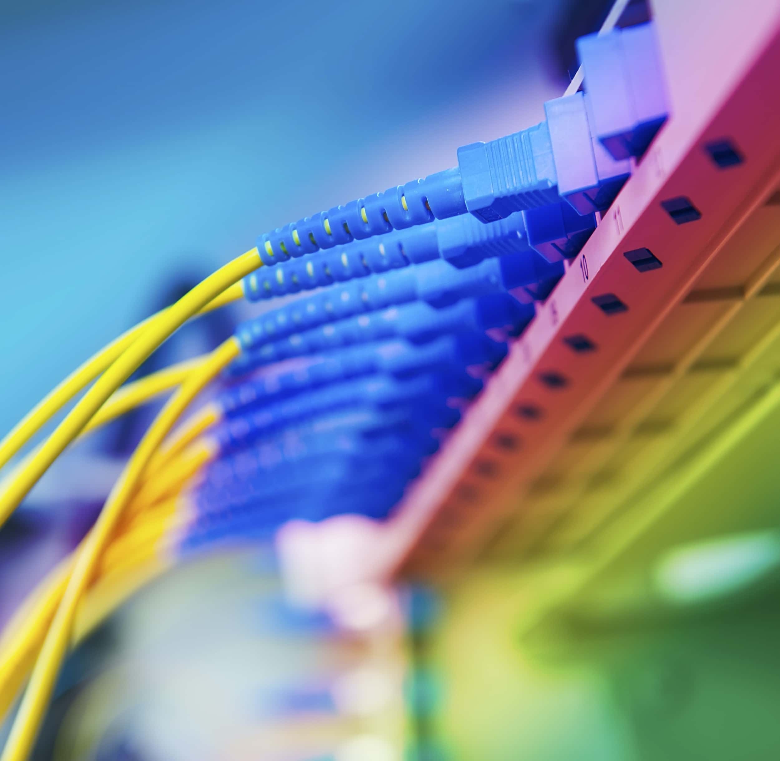 Data transfer by optical fibre information technology.